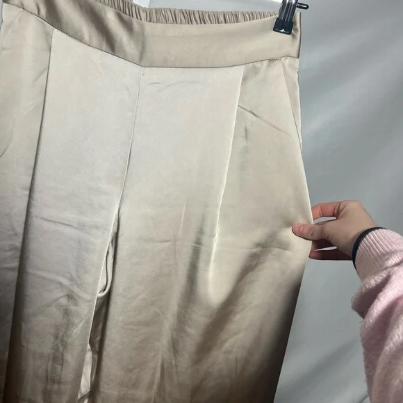 Drew Eva Satin Pants in Taupe